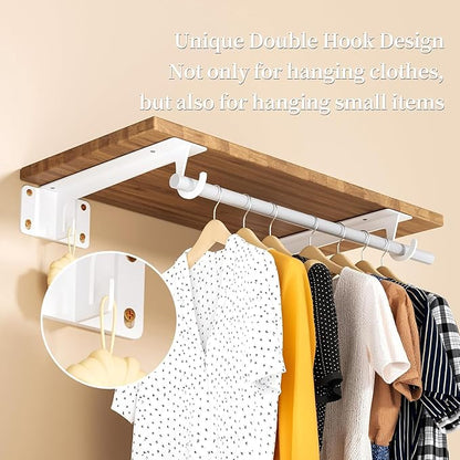 Closet Rod Bracket White WYGWP Heavy Duty Shelf Brackets - Image 3