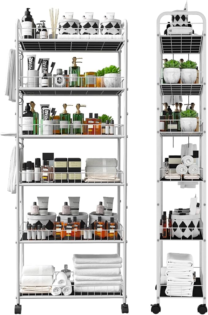10in 6 Tier Slim Storage Cart by Seadasyoon