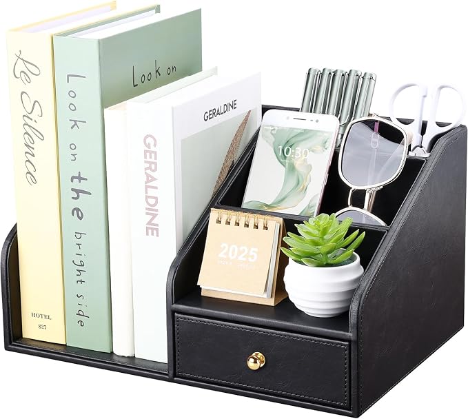 GORESE PU Leather Desk Organizer, File Organizer by GORESE