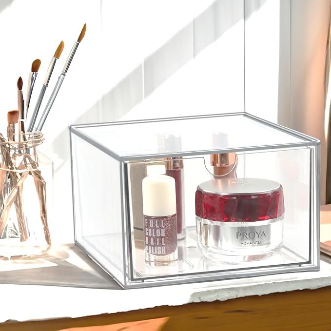 Clear Drawer, Arclic Box, Makeup Organizer Container, Tissue Dryer Sheet Holder - Image 2