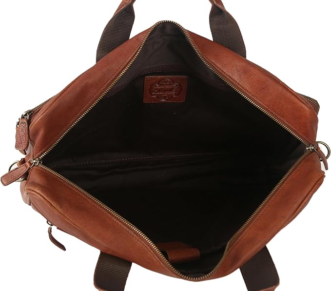Leather briefcase 18 Inch Laptop Messenger Bags - Image 5