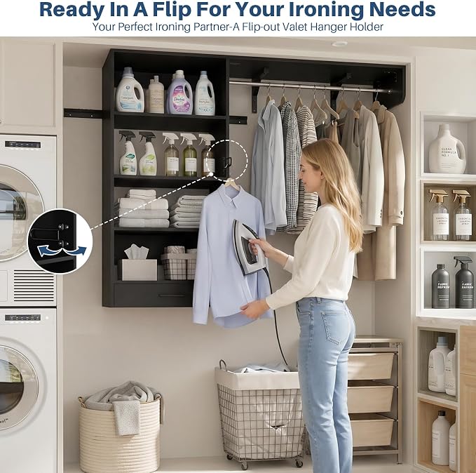 Armocity 60" Wall Mounted Laundry Room Organization - Image 4