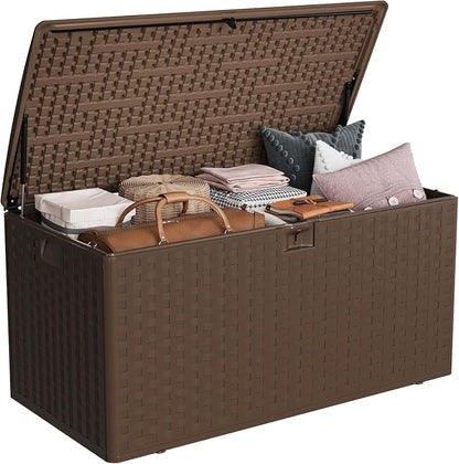 IDEALHOUSE 100 Gallon Resin Deck Box, Waterproof Outdoor Storage Box by IDEALHOUSE