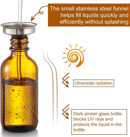 4 Pack 1 oz Glass Dropper Bottles - 30ml Dark Amber Tincture Bottles with - Image 5