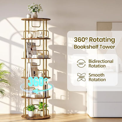 360° Rotating Bookshelf, Revolving Bookcase - Image 4