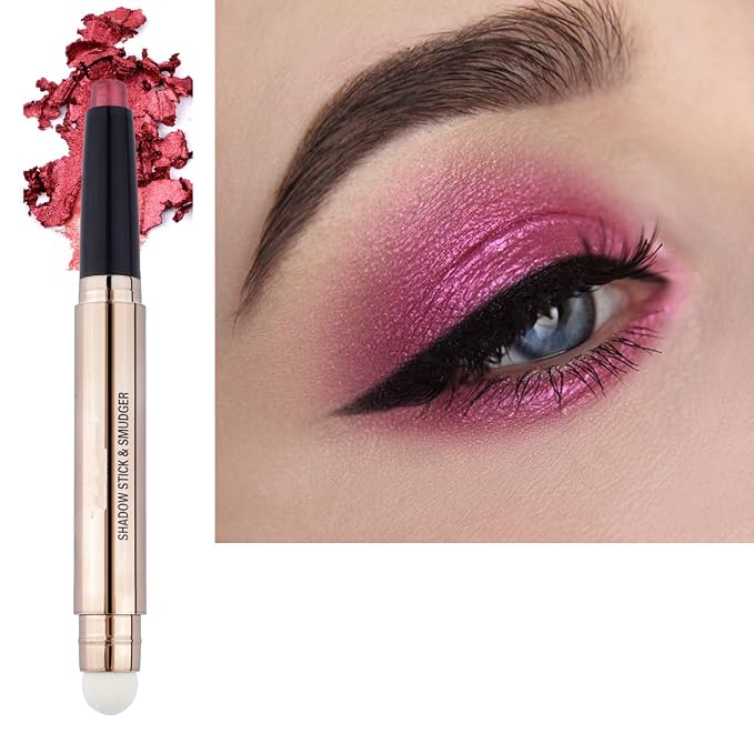 Rose Red Eyeshadow Stick Makeup, Highlighter Matte Cream Eye Shadow Pencil by SAUBZEAN
