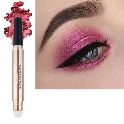 Rose Red Eyeshadow Stick Makeup, Highlighter Matte Cream Eye Shadow Pencil by SAUBZEAN