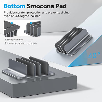 OMOTON Vertical Laptop Stand, Desktop Aluminum Mac Book Stand - Image 4