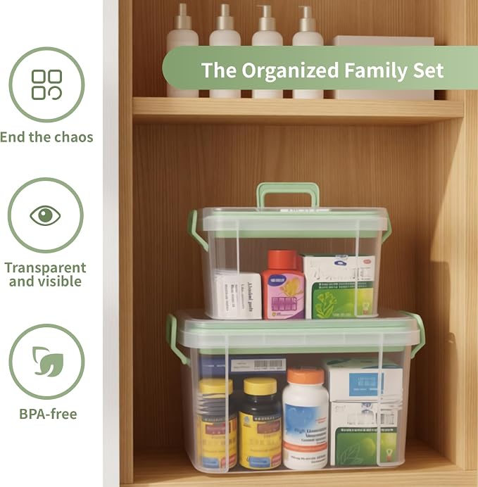2-Pack Clear Medicine Storage Box Set - Image 3