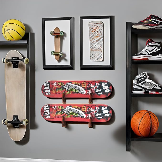 BiJun Skateboard Wall Mount, Snowboard Wall Mount Display, Acrylic Horizontal - Image 2