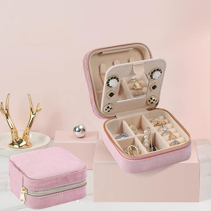 Dajasan Velvet Travel Jewelry Box, Mini Travel Jewelry Case, Small Portable - Image 2