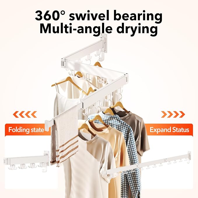Drying Rack Clothing Wall Mounted, Clothes Drying Rack, Laundry Drying Rack - Image 7