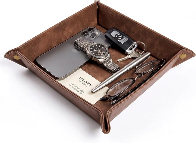 CoBak Leather Valet Tray, Premium PU Leather Catch-All Tray by PopulartabletcasebrandWegivepeoplethebestdesignofprotectingvariouselectronicdevices
