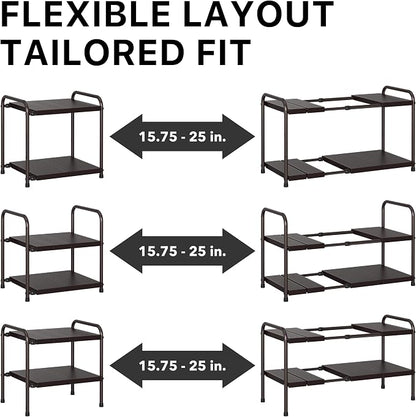 Simple Houseware Under Sink 2-Tier Heavy Duty Expandable Rack Organizer - Image 5