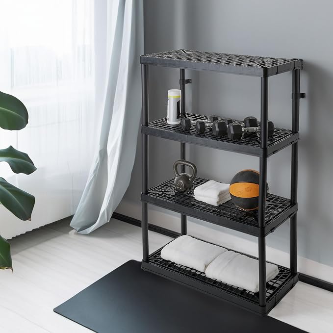 Gracious Living 2 Pack 4 Shelf Fixed Height Ventilated Heavy Duty Storage Unit - Image 2