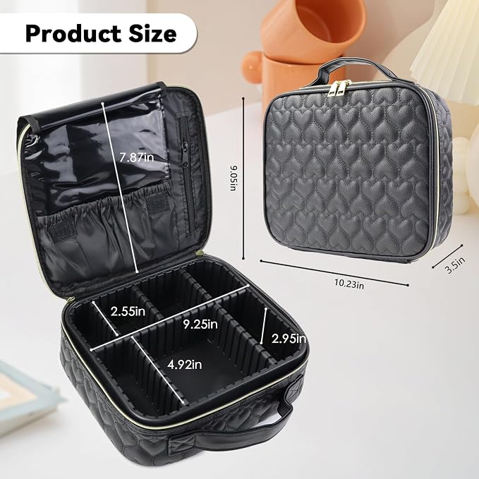 Travel Makeup Bag Makeup Cosmetic Train Case Organizer Portable Storage Bag - Image 6