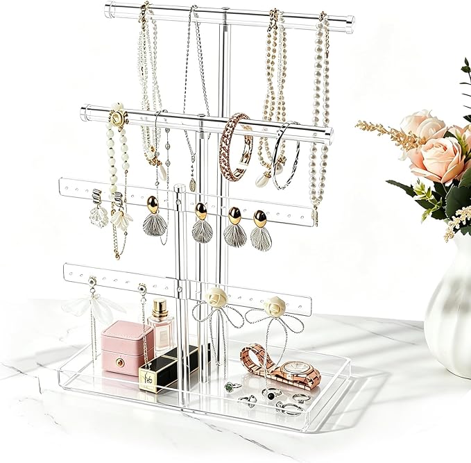 4-Tier Acrylic Jewelry Organizer Stand by Jolboldy