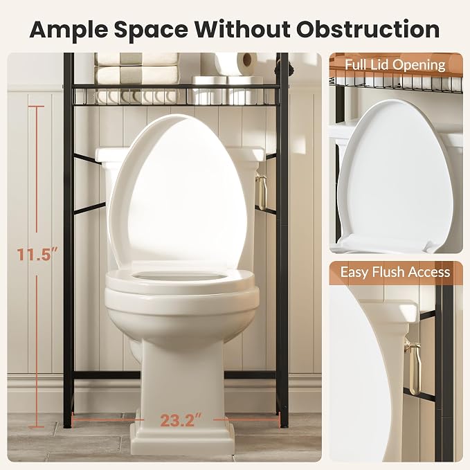 Over The Toilet Storage Shelf, 4-Tier Bathroom Organizer - Image 5