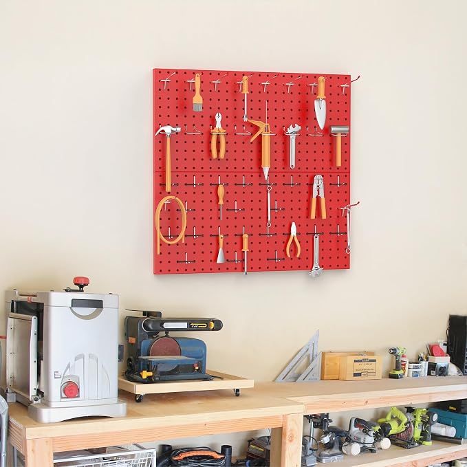 TORACK Metal Pegboard Wall Organizer 24" x 24" or 12" x 48" - Image 7