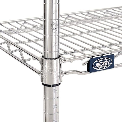Nexel Economy Wire Shelving Starter Unit, 4 Tier, Nickel Chrome, x 48"L - Image 5