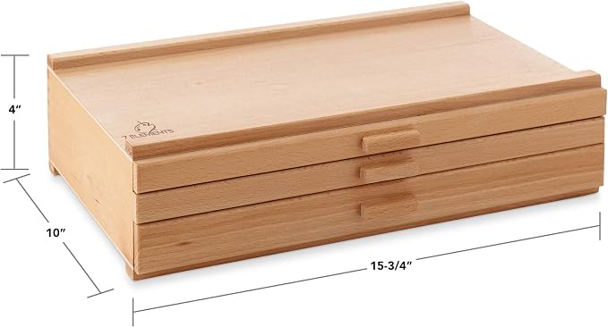 7 Elements 3 Drawer Wooden Artist Storage Supply Box - Image 3