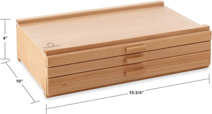 7 Elements 3 Drawer Wooden Artist Storage Supply Box - Image 3