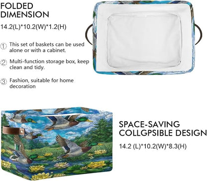 Flying Mallards Ducks Storage Bins Box Foldable Shelf Basket - Image 2
