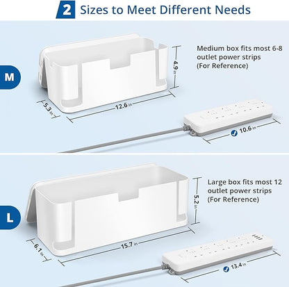 ZhiYo Cable Management Box White, Cord Hider Box to Conceal Power Strips on - Image 2