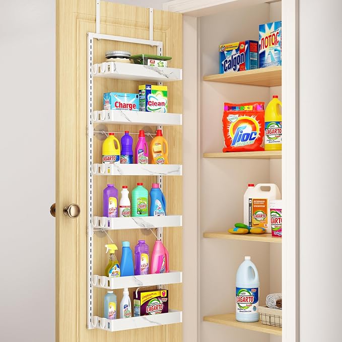 bukfen Over the Door Pantry Organizer, 6-Tier Adjustable Basket Kitchen Pantry - Image 8