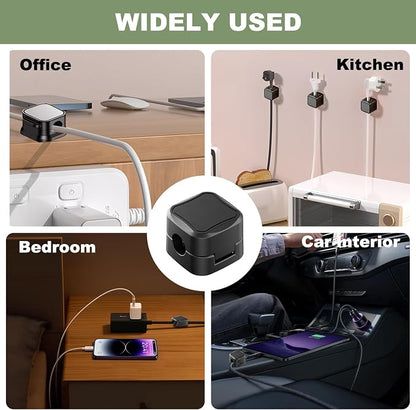8 Pack Magnetic Cord Organizer, Strong Adhesive Desk Magnetic Cable Clips - Image 6