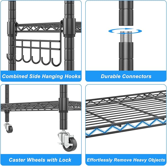 Homdox 5 Tier Metal Storage Shelves - Image 8