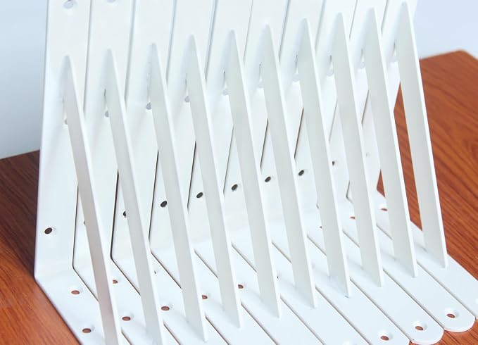 12 Pack L8 x H 6" White Heavy Duty Shelf Brackets - Image 4