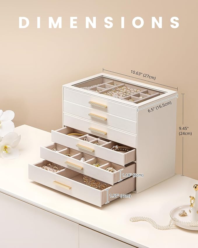 Lolalet Jewelry Box Organizer, 6-Layer Jewelry Organizers and Storage Case - Image 5