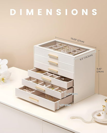 Lolalet Jewelry Box Organizer, 6-Layer Jewelry Organizers and Storage Case - Image 5