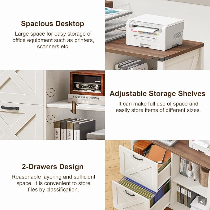 Halitaa 3 Drawers Farmhouse File Cabinet - Image 6