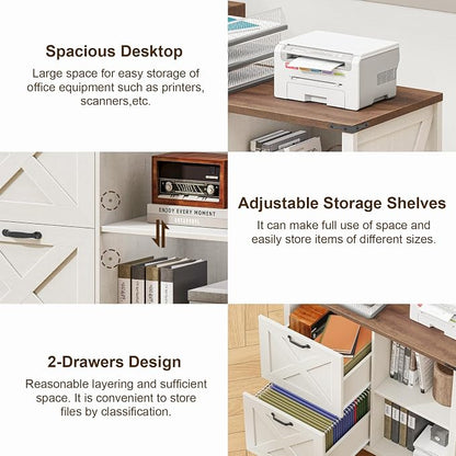 Halitaa 3 Drawers Farmhouse File Cabinet - Image 6