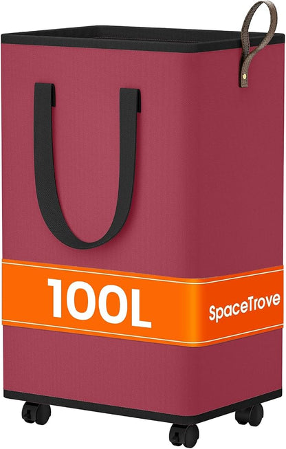 SpaceTrove Laundry Basket with Wheels, Collapsible Laundry Baskets, Laundry by Unknown