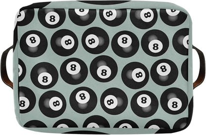 8 Number Pool Ball Billiards Green Pattern Storage Bins Box Foldable Shelf - Image 8