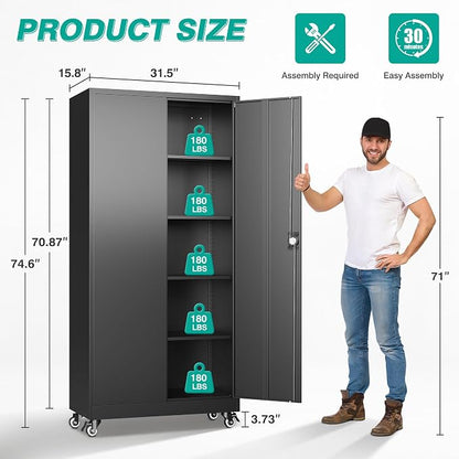 SISESOL Metal Storage Cabinet - Image 2