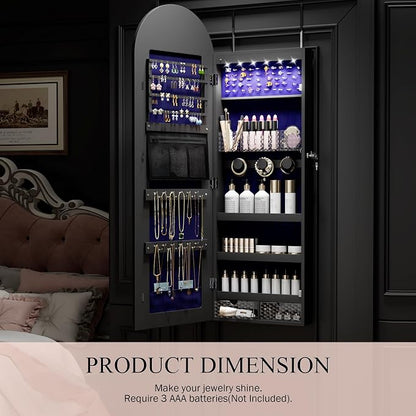 Jewelry Cabinet Organizer with Mirror, 47 inch Lockable Full-Length Mirror - Image 5