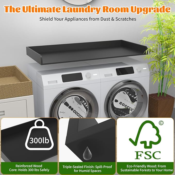 Washer Dryer Countertop, Laundry Room Wood Countertop - Image 3