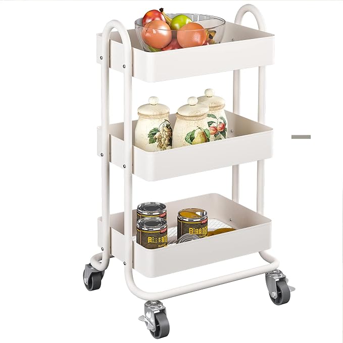 Metal Rolling Cart, 3-Tier Metal Rolling Cart - Image 9
