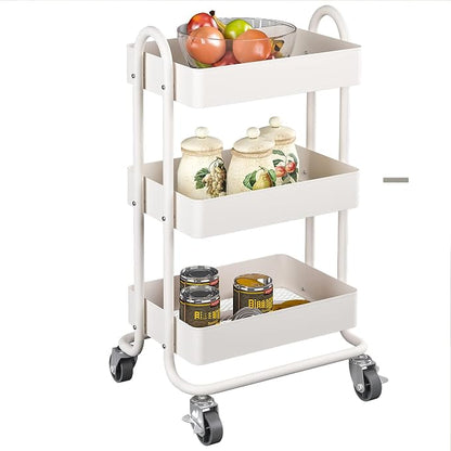 Metal Rolling Cart, 3-Tier Metal Rolling Cart - Image 9
