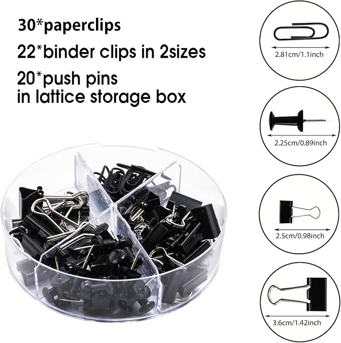 KAAKOW Black Desk Organizers and Accessories Office Supplies Set Stapler - Image 3