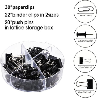 KAAKOW Black Desk Organizers and Accessories Office Supplies Set Stapler - Image 3