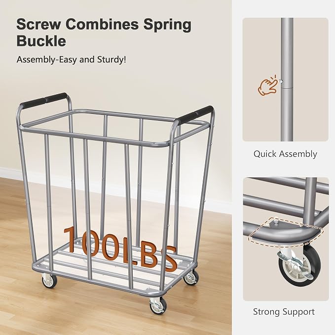 Hoctieon Large Laundry Cart - Image 3