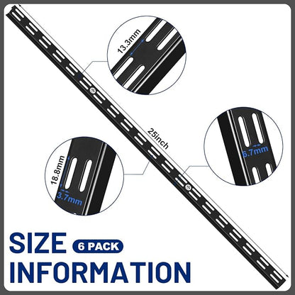6 Pcs Dual Track Upright Wall Shelving System Heavy Duty Support System Twin - Image 3