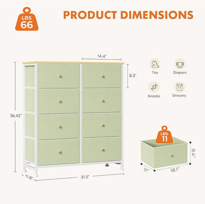 Sweetcrispy 8 Drawer Dresser for Bedroom Tall, Organizer Storage Drawers | - Image 3