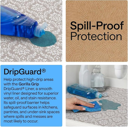 GORILLA GRIP DripGuard Shelf Liner, Non-Adhesive Drawer and Kitchen Cabinet - Image 3