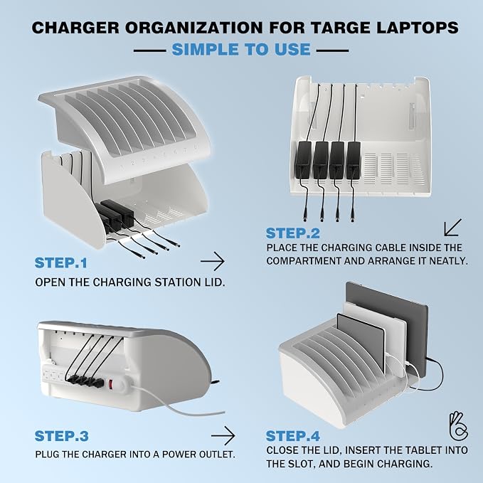 6-Pack | Pochar 8-Device Universal AC Laptop Charging Station - Image 6